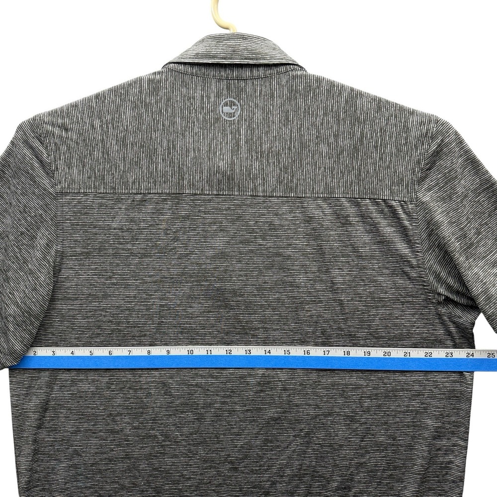 Vineyard Vines Shirt Mens Large Gray Striped‎ Performance Polo Whale Golf Casual - Picture 8 of 9